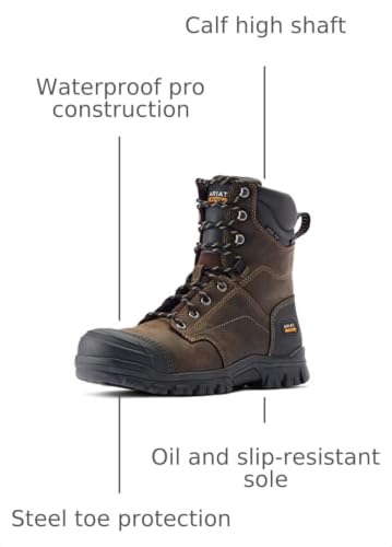 Image of ARIAT Treadfast 8 inch Waterproof Steel Toe Work Boots