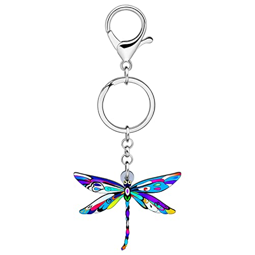 WEVENI Cute Dragonfly Gifts for Women Girls Acrylic Dragonfly Keychain Insect Keyring Pendant Charms Purse Wallet Accessories (Dragonfly A)4