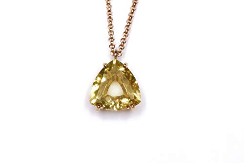Pendentif Quartz Jaune Trillion Anémone - Bijoux Faits Main d'Exception
