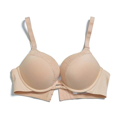 Upushall Women's Basic Comfort Push Up Add 1 Cup Padded Underwire T-Shirt Bra 44A Beige #TOP6