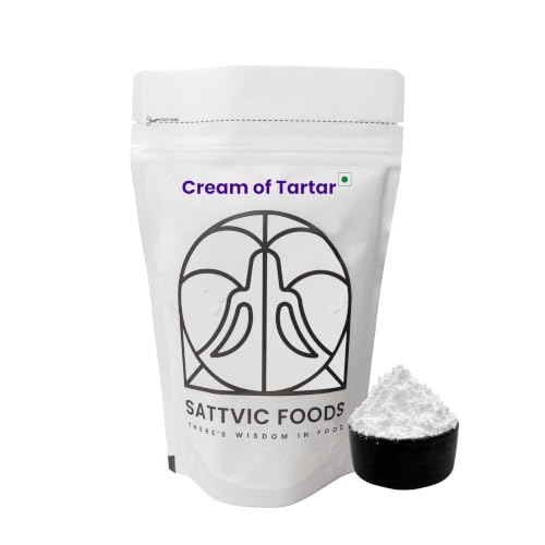 Image of Sattvic Foods Cream of Tartar Powder (750 g) | Potassium Bitartrate | Keto-Friendly Adrenal Energizer | Use in Cooking, Leavener in Baking, Natural Non-Toxic Cleaner