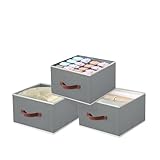 HSD Houseware Foldable Fabric Storage Cubes Organizers 3 PCS, Collapsible Storage Bins for Shelves, Drawers Storage Boxes for Hanging Closet Organizers Wardrobe Bedroom Baby Nursery Room