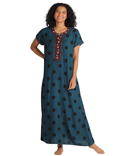 Image of Evolove Women's Viscose Liva Long Maxi Night Gown Nighty Dress with Pocket, Super Soft Comfortable (LNG-Rayon)
