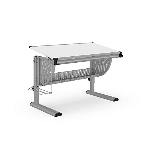 Preisvergleich Produktbild Vicco Kinderschreibtisch Astrid Schreibtisch höhenverstellbar neigbar Schüler (Silber)