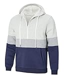ALISISTER Herren Jungen Hoodies Schwarz Grau Kapuzenpullover Sweatshirt Reißverschluss Kordelzug Patchwork Pullover Kapuzenpullis