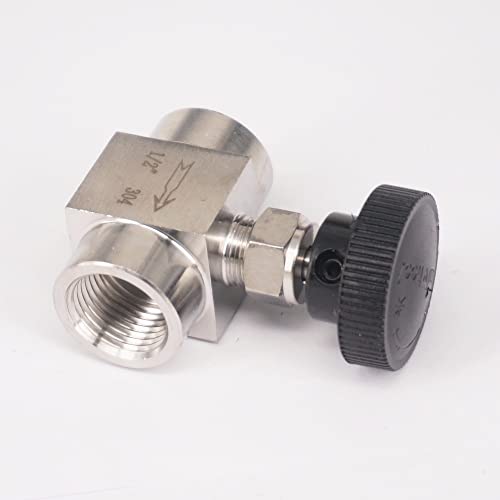 Vanne à pointeau en acier inoxydable 304 robuste taraudée 1/2 BSP - 4