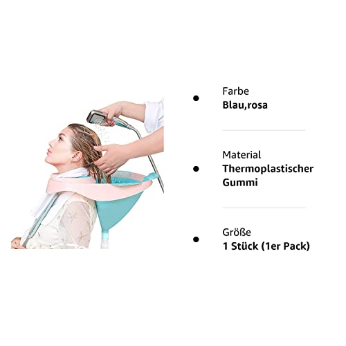 Foto von Mobiles Haarwaschbecken Friseur Waschbecken Rückwärtswaschbecken Faltbares Waschbecken mit Abflussrohr für Salon, Senioren, Schwangere Frau
