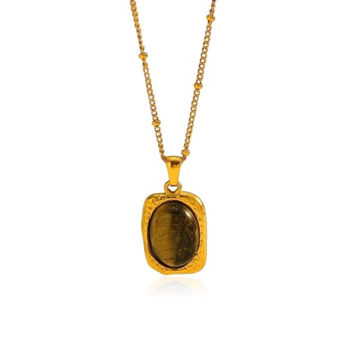 Collier œil de tigre pour sublimer vos tenues quotidiennes avec élégance géométrique