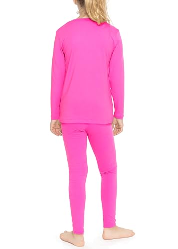 Image of STRETCH IS COMFORT Girls 2 Piece Hoodie Short Sleeve Long Sleeve Crew Neck Top and Leggings Set Kids Thermals Underwear Set
