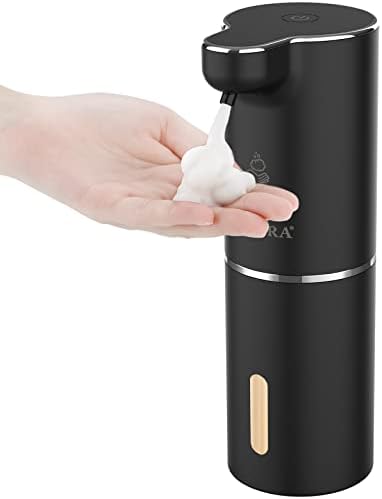 Secura Foaming 10oz/300ml Touchless Automatic Soap Dispenser with Adjustable Volume Control, Rechargeable Hands Free Soap Dispenser for Kitchen, Bathroom (Black)