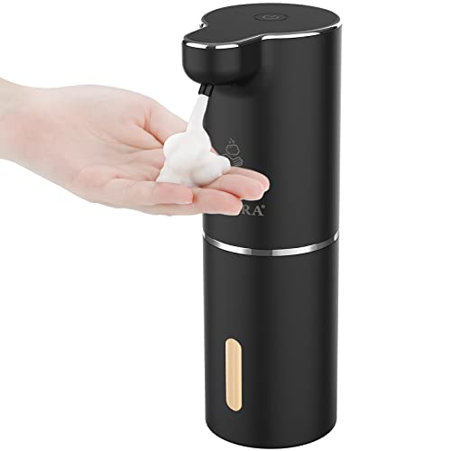 Secura Foaming 10oz/300ml Touchless Automatic Soap Dispenser with Adjustable Volume Control, Rechargeable Hands Free Soap Dispenser for Kitchen, Bathroom (Black)