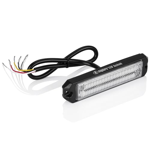 Raptors LED Technik Frontblitzer XM6 | Blau I Zulassung ECE R65 | 10–30V DC | Kreuzungsblitzer | Frontblitzer | Heckblitzer | LED Warnsystem für Einsatz- & Baufahrzeuge