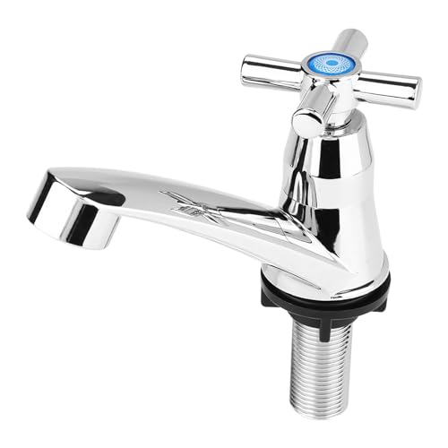 Modern Single Cold Faucet Sink Accessories Chrome Finish Water Tap for Home Bathroom Washbasin Kitchen Basin 3 Handle Type Optional (Cross)