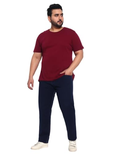 Image of Cotton Comfort Fit Jeans for Men | Full-Length Solid Denim Pants with Button Closure, Embroidered Design, Mid-Rise Casual Trousers for Daily | Classic Jeans for Office Bottoms (DI-249)