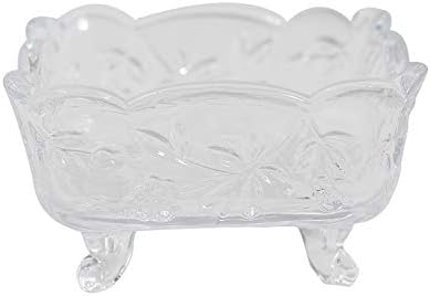 Miniatura 1 de WULFY Vajilla Square Plate with Four Corners Glass Dish Fruit Plate Snack Plate Dried Fruit Plate Creative Personality Embossed Glass Plate