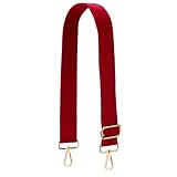 Alça de bolsa de algodão ajustável com ferragens douradas 3,8 cm de largura extra longa 80 cm - 144,8 cm