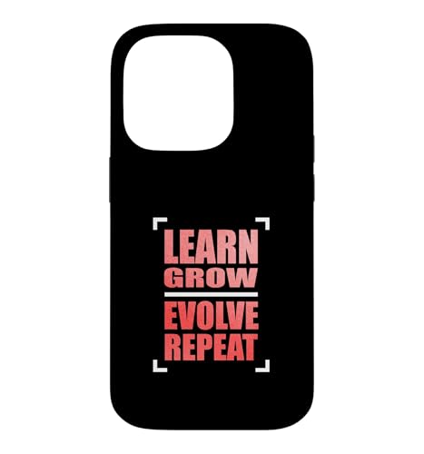 ���b�h�J���[ Learn Grow Evolve Repeat Red Graphic �X�}�z�P�[�X iPhone 14 Pro �p
