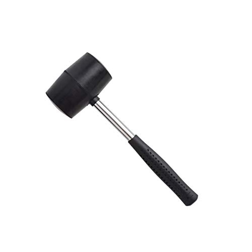 Gunpla 12oz Rubber Head Hammer with Anti-Slip Stainless Steel Tube Rubber Handle Rubber Mallet