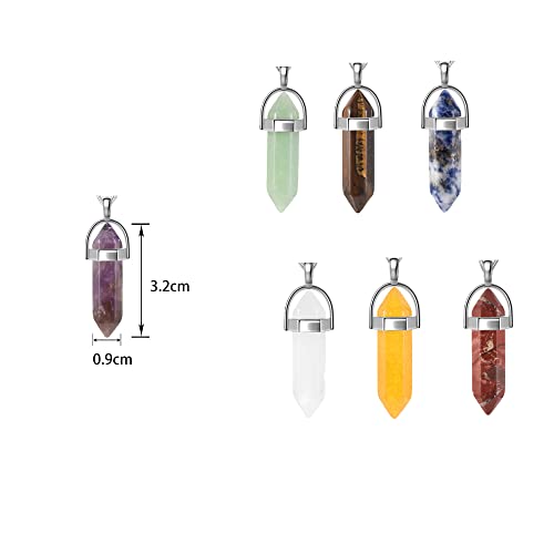 Tidorlou Tea Infuser, 7Pcs Tea Strainer Tea Diffuser For Loose Tea, Chakras Stones Healing Crystals Gemstones Meditation Hexagonal Pendant Tea Ball Tea Filter With Chain Hook Drip Trays #TOP6