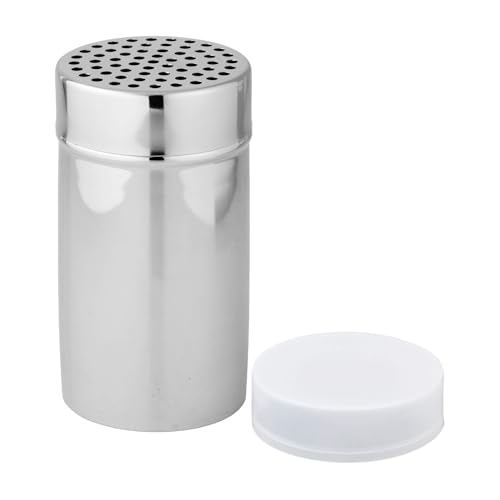 Fackelmann Dispenser maxi con Fori Ø0,05cm di Grandi Dimensioni, In acciaio Inox con coperchio in plastica Lavabile in lavastoviglie Dimensioni dispenser Ø7x13 cm