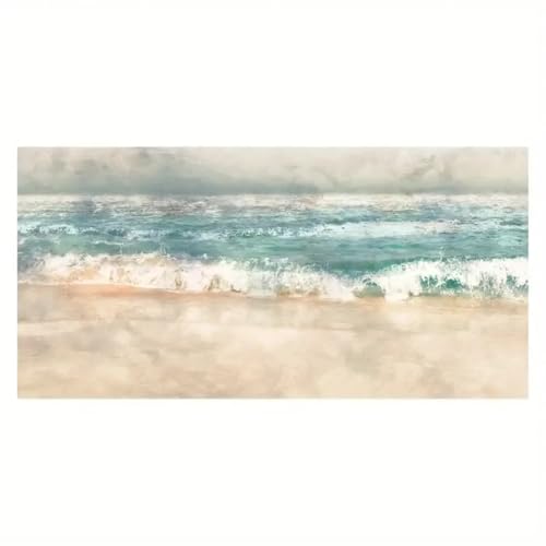 Tableau vagues de l'océan et plage affiche abstraite bien-être maison