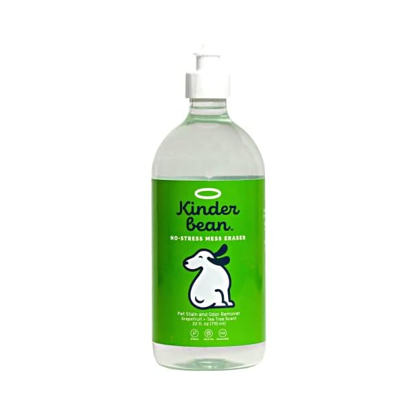 Kinderbean Dog and Cat Urine Stain and Odor Eliminator by Kinderbean, Single 22 oz., Grapefruit Tea Tree Scent, Enzyme Bio-Active Formula with Squeeze Top for Maximum Coverage and Performance Kinderbean Dog and Cat Urine Stain and Odor Eliminator by Kinderbean, Single 22 oz., Grapefruit Tea Tree Scent, Enzyme Bio-Active Formula with Squeeze Top for Maximum Coverage and Performance