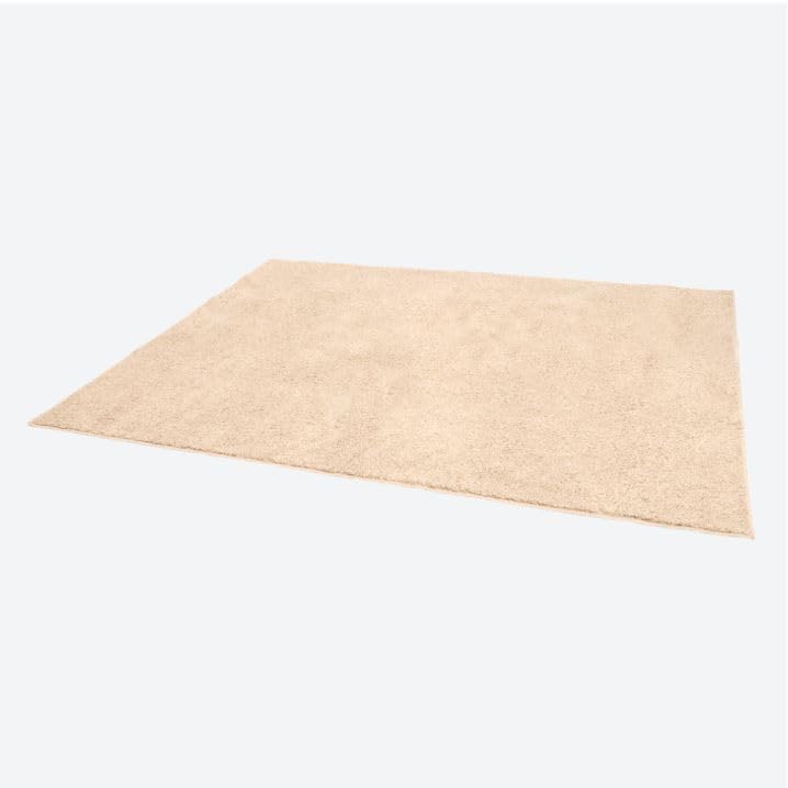 Tapis moelleux beige 130x190 cm pour salon chic et cocooning