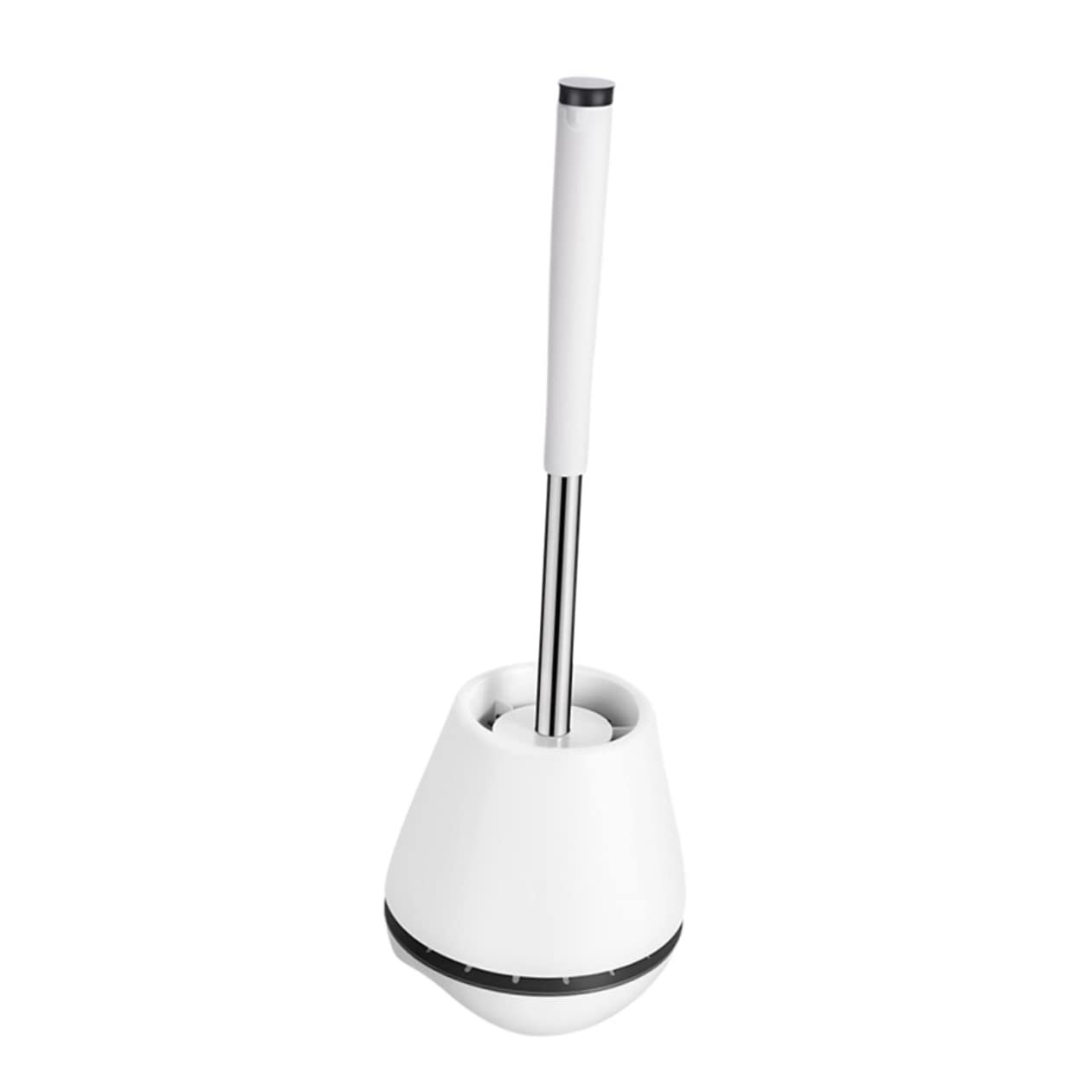 Cabilock Escobilla de Baño con Base Elegante, Cepillo Limpiador de Inodoro con Mango Largo y Cerdas Suaves Densas para Limpieza Eficaz Baño