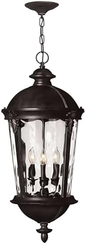 Hinkley Windsor European Influence Large Four Light Outdoor Hanging Lantern, Black