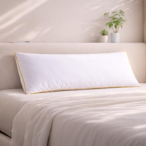 Image of SleepyCat Microfiber Cuddle Pillow Covered with Luxe Modal Fabric for Body Support | Ideal for Side Sleepers and Expecting Mothers | Machine Washable | 50x19 inches |2 Piece