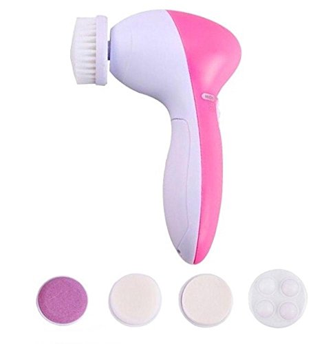 HOSL Facial Cleanser Brush Cleansing System -Replacement Heads: Facial Cleansing Sponge, Soft Brush, Massager Roller, La