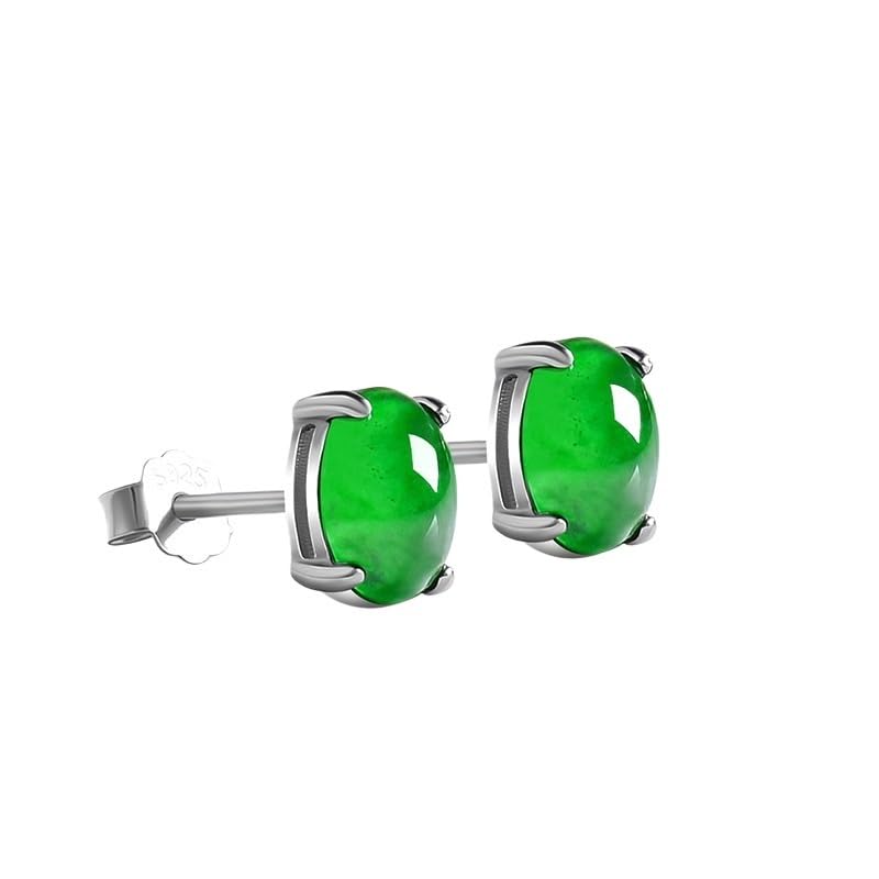 Boucles d'oreilles Jade et argent 925 clous d'oreilles discrets