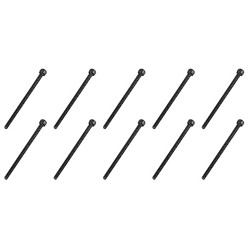 QUARKZMAN M2x35 Hex Tête Vis x 20 pcs 12.9 Alliage Acier Moleté Antidérapant Capuchon Boulon Fixations pour Maison Construction Bâtiment Machine Outil, [Noir, Poêle Tête]