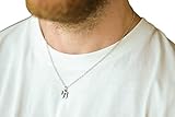 Chai necklace for men, Hebrew necklace, silver plated pendant, Hebrew word: Chai, חי, living, stainless steel chain, Jewish gift from Israel hai