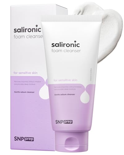 SNP Prep Salironic Foam Cleanser – Limpiador Facial Coreano con AHA, BHA, PHA, Houttuynia Cordata, Manzanilla y Ácido Hialurónico para Pieles Sensibles – Alivio de Problemas Cutáneos, 180ml