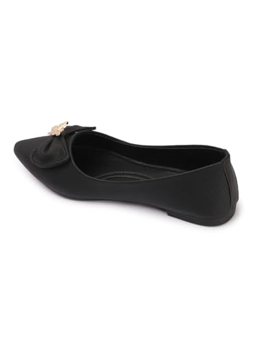 Image of Carlton London Elegant Bow Ballet Flats - Comfortable & Chic Everyday Shoes
