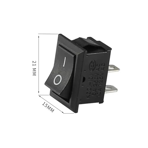 Interrupteur à bascule SPST 250V 3A ON OFF à 2 broches pour tableau de bord - 5