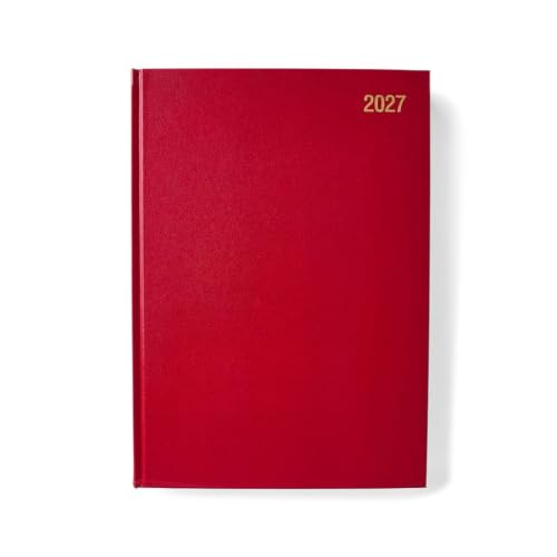 Image of Morgan's Direct 2027 A4 Two Pages Per Day Diary Restaurant Appointment Planner Hard Cover - Burgundy