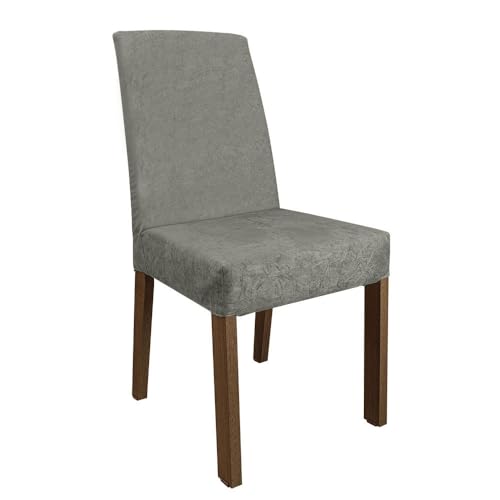 Conjunto Sala de Jantar Mesa Tampo de Vidro 4 Cadeiras Rustic/cinza/silver Anne Madesa