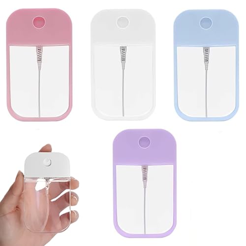 GegXcn 4 PCS 45ml Empty Hand Sanitiser Spray Bottles, Sprayer for Fill Essential, Oils, Perfumes, Sanitisers, Aftershave and Air Freshener, Travel-Size for Camping Hiking Office & Outdoor Use