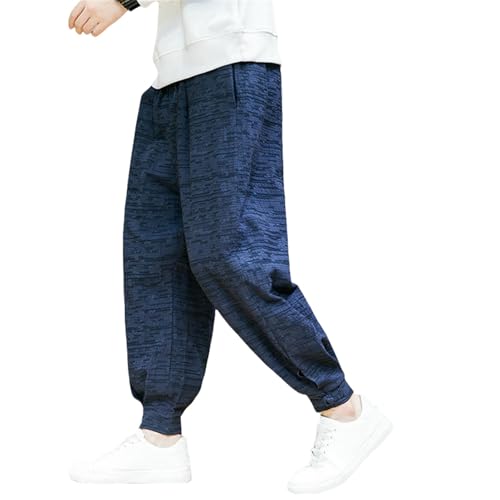 Pantalon jogging lin jacquard homme au design ample premium