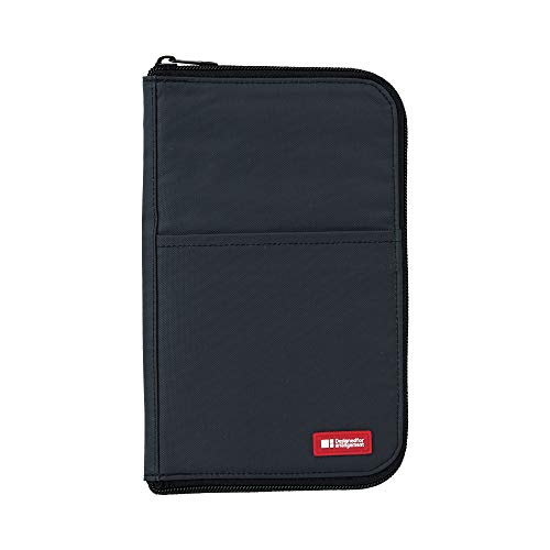 Image of LIHITLAB LAB Slim Pen /Pencil Pouch, Wide, 0.7 x 5.5 x 8.5 Inches, Black (A7653-24)