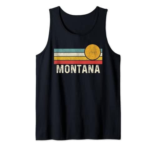 Montana USA Vintage 80s Sunset Summer Retro Style Camiseta sin Mangas