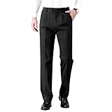Misfuso Pantalon Homme en Coton Anti-Rides Tube Droite Pantalon Homme Habillé Extensible e...