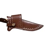 Custom Cross Draw Leather Knife Sheath Fits Buck 124 Knife, Fixed Blade Knife Holder, Brown