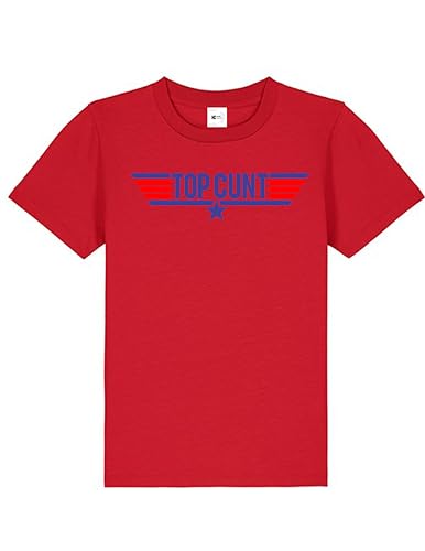 Top Cnt Rude Movie Nerd Gamer Joke Unisex Printed T-Shirt|Funny Vintage Style Unisex t Shirt 100% Cotton Tee for UK Men/Women/Kids Red