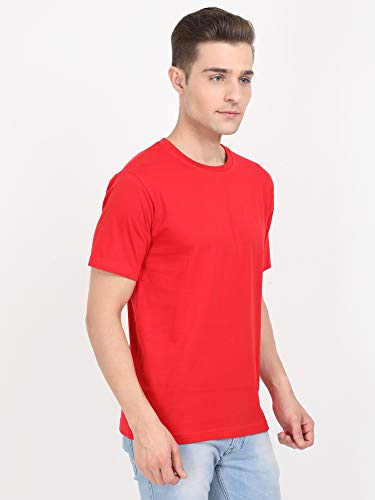 Image of FLEXIMAA Men's Cotton Round Neck Plain Half Sleeve T-Shirt