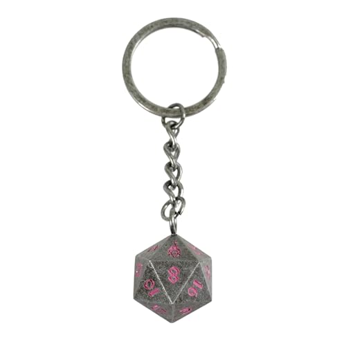 Forged Dice Co Fob of Fate Metal D20 Dice Keychain - Standard Size D20 with Forged Gaming Logo - Removable from Chain