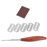 iplusmile Herramientas para Cortar Pan con Cuchillas de Repuesto Cuchillo para Masa con Mango de Madera Herramienta de Corte para Panadería y Cocina Profesional