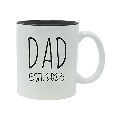 CustomGiftsNow Dad Established Est. 2023 11-Ounce 11 oz Ceramic White